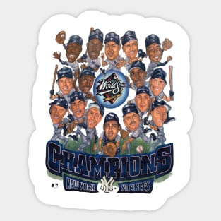 Vintage Caricature New York Yankees 1998 World Series Champion Shirt Sticker